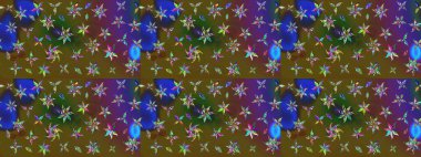 Raster Illustrasyon 'daki Çiçek Deseni' nin son moda çizimi. Güzel kumaş deseni. Renkli Yaz Temalı eskiz kalıbı. Düz Çiçek Elementleri Tasarımı.