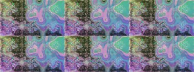 Tarafsız ve mavi renklerde Asya tekstili. Raster illüstrasyonu. Kusursuz çiçek deseni.