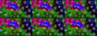 Düz Çiçek Elementleri Tasarımı. Renkli Bahar Teması eskiz kalıbı. Raster..