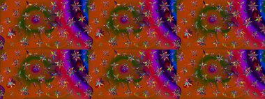 Raster. Eskiz geçmişi. Tomurcukları çiçek olan sevimli bir çiçek deseni. Kumaş, tekstil, duvar kağıdı baskısı için. Eski usul. Raster illüstrasyonu.