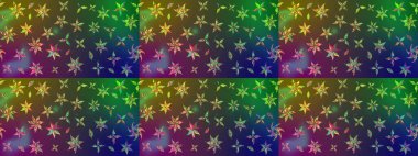 Yeşil ve kahverengi renkli vadi çiçekleri. Raster çiçek desenleri çiziyor..