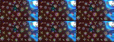 Raster illüstrasyonu. Suluboya çiçekli çiçek deseni. Kahverengi ve mavi renkli Asyalı tekstil.