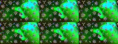 Yeşil ve gri renkli çiçekler. Çiçekli eskiz çizimi. Düz Çiçek Elementleri Tasarımı. Renkli Yaz Teması çizim şablonu.