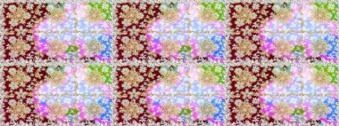 Geleneksel oryantasyon süsü. Tarafsız ve bej renklerde altın elementlerle kusursuz desen. Kusursuz klasik raster altın desenli. Raster illüstrasyonu. Klasik vintage arkaplan.