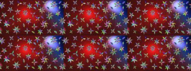 Renkli Bahar Teması eskiz kalıbı. Raster illüstrasyonundaki çiçek desenli çizim. Kırmızı ve kahverengi renkte çiçekler. Düz Çiçek Elementleri Tasarımı.