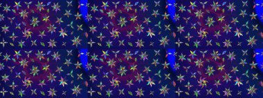 Mavi ve mor renkli çiçekler. Çiçekli karalama şeklinde Raster çiçek deseni. Nazik, sevimli çiçek arkaplanı..