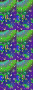 Küçük çaplı çiçeklerdeki basit şirin desenler. Tekstil veya kitap kapakları, imalat, duvar kağıtları, baskı, hediye paketi ve yapıştırma kitabı için çiçek eskizi geçmişi. Raster illüstrasyonu.