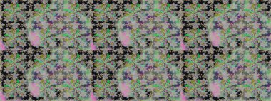 Gri renkli, zarif çiçek buketli suluboya. Renkli Bahar Temalı Kusursuz Arkaplan. Raster illüstrasyonu. Düz Çiçek Elementleri Tasarımı.