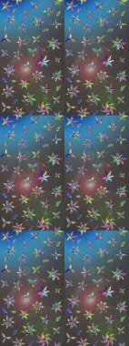 Şirin çiçekler. Çizgi çizimi kalıbı. Raster Moda kumaş deseni.