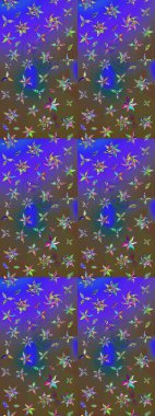 Mor renkte çiçekler ve suluboya tarzda kahverengi renkler. Mor ve kahverengi renkte çiçekler olan çiçek deseni çiz.