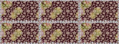 Kahverengi renkli çiçeklerle kusursuz çiçek deseni. Suluboya tarzında kahverengi renkte çiçekler.