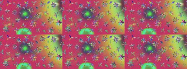 Renkli Yaz Temalı eskiz kalıbı. Sevimli çiçek raster deseni. Modaya uygun kumaş deseni. Düz Çiçek Elementleri Tasarımı.