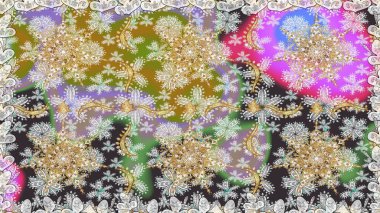 Süslü dekorasyon. Raster klasik barok çiçeksiz altın desenli. Lüks, kraliyet ve Viktorya dönemi konsepti. Gri renklerdeki altın desenli altın elementler.