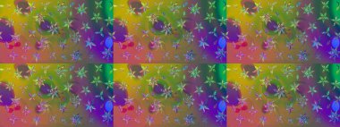 Yeşil ve kahverengi renkli güzel tekstil. Raster illüstrasyonu. Suluboya çiçekli çiçek deseni.