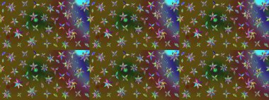 Çiçek süslemeli çizim deseni. Renkli çiçekler. Raster illüstrasyonu.