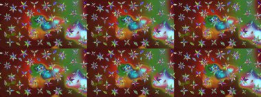 Tropik çiçek desenleri. Raster illüstrasyonu. Renkli çiçekler.