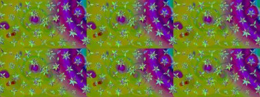 Sketch Floral Pattern in Raster illustration. Fancy fabric pattern. Colour Spring Theme sketch pattern Background. Flat Flower Elements Design.