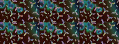 Raster kar taneleri arka planda. Soyut kar taneleri arkaplanda izole edilmiş düz dizayn. Kar taneleri deseni. Kar tanesi rengarenk desen. Raster illüstrasyonu.