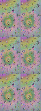 Raster. Tomurcukları çiçek olan sevimli bir çiçek deseni. Kumaş, tekstil, duvar kağıdı baskısı için. Eski usul. Raster illüstrasyonu. Taslak arkaplan.