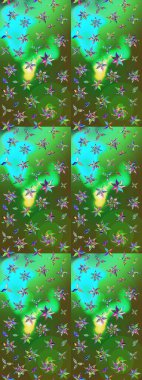 Kumaş, tekstil, duvar kağıdı baskısı için. Eski usul. Eskiz geçmişi. Renkli desenli eskiz deseni, çiçekler ve dekoratif elementlerle. Raster illüstrasyonu.