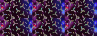 Renkli Bahar Teması eskiz kalıbı. Çocuk stili. Düz Çiçek Elementleri Tasarımı. Çiçekli çizim raster arkaplanı.