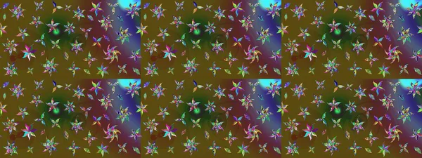 Çiçek süslemeli çizim deseni. Renkli çiçekler. Raster illüstrasyonu.