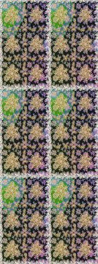 Parlak dantel, stilize çiçekler, şal desenli. Raster. Hassas altın deseni açın. Doğu tarzı arabesk. Kusursuz altın desenli bukleler. Gri renklerde, altın elementlerle kusursuz desen.