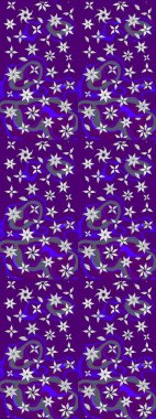 Mor ve mor renkte çiçeklerle çizilmiş çiçek deseni. Çiçekler mor ve mor renkler suluboya tarzında.