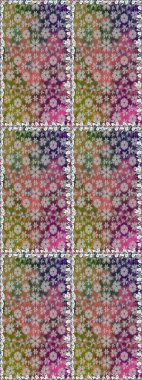 Raster deseni. Bahar çiçekleri dallı desen, gri renkler çiçekli siluet.