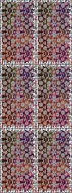 Asya tekstil tarzında. Kahverengi renkli çiçekler. Raster illüstrasyonu. Kusursuz çiçek deseni. Raster illüstrasyonu.