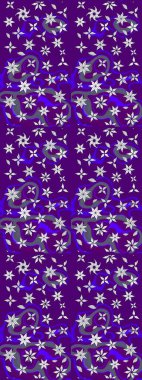 Mor ve mor renkte çiçeklerle çizilmiş çiçek deseni. Çiçekler mor ve mor renkler suluboya tarzında.