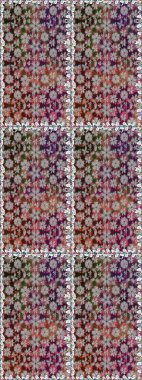 Asya tekstil tarzında. Kahverengi renkli çiçekler. Raster illüstrasyonu. Kusursuz çiçek deseni. Raster illüstrasyonu.