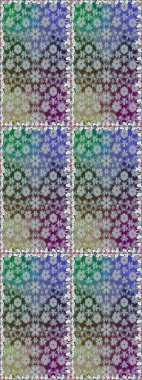 Kusursuz Chichi kumaş deseni. Raster illüstrasyonu. Düz Çiçek Elementleri Tasarımı. Renkli Bahar Temalı Kusursuz Arkaplan. Çiçek deseni.