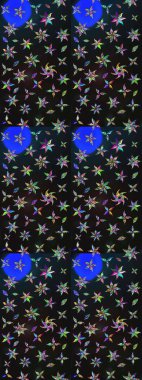 Gri ve mavi renklerde. Raster illüstrasyonu. Gri ve mavi renkte gri ve mavi papatyalar..