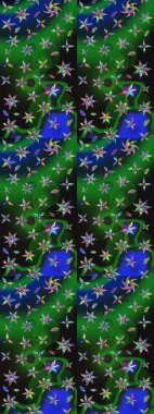 Raster illüstrasyonu. Küçük çiçekteki sevimli çiçek deseni. Raster deseni. # Yeşil ve gri renkte yaz çiçekleri #.