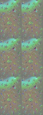 Tropik çiçek desenleri. Raster illüstrasyonu. Gri ve bej renkli çiçekler.