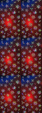 Kahverengi ve kırmızı renkler üzerine çiçek desenli eskiz, el yapımı papatyalar, papatyalar. Tekrarlayan çiçek arkaplanı, zarif kahverengi ve kırmızı çiçek duvar kağıdı.