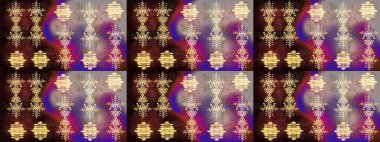 Kar taneleri deseni. Kar tanesi süsleme deseni. Kar taneleri arka planda. Raster illüstrasyonu. Renkli arkaplanda izole edilmiş kar tanelerinin düz tasarımı.