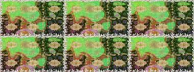 Şık bir grafik desen. Kahverengi ve bej renklerde altın elementler. Duvar kâğıdı barok, İspanyol kumaşı. Çiçek deseni. Kusursuz raster arkaplanı.