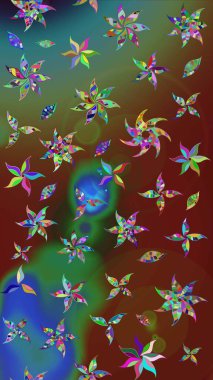 Raster illüstrasyonu. Çiçek arkaplan. Suluboya çiçek buketi. Doğum günü kartı ya da düğün davetiyesi. Çiçekli tebrik kartı. Yeşil ve kahverengi renklerde.