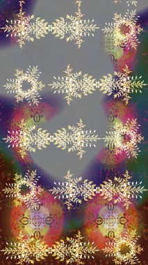 Yılbaşı kış tasarımı için renkli kar taneleri. Elle çizilmiş kartanesi karalaması. Raster illüstrasyonu.