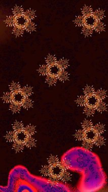 Karla süslenmiş Noel kar taneleri. Noel şenliği geçmişi. Raster illüstrasyonu.