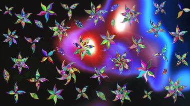 Renkli çiçekler. Renkli Yaz Temalı eskiz kalıbı. Düz Çiçek Elementleri Tasarımı. Çiçekli retro deseni çiz.