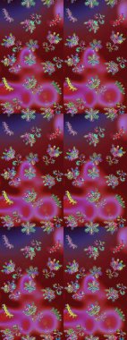 Kırmızı, mor ve mor renkte çiçekler. Renkli Bahar Teması eskiz kalıbı. Düz Çiçek Elementleri Tasarım Raster illüstrasyonu. Çiçek eskiz kalıbı geçmişi.