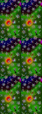 Bahar çiçekleriyle güzel bir çiçek deseni çizmişsin. Raster illüstrasyonu. Güzel kumaş deseni.