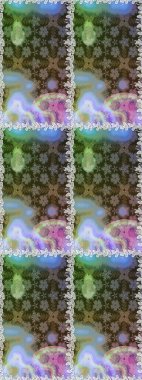 Poster ya da kapak için arka plan. Yapraklı kusursuz desen. Tekstil için figür. Şirin, zarif çiçekler Raster illüstrasyonu. Davetiye ve kartpostal tasarımı için dekoratif çiçek unsurları.