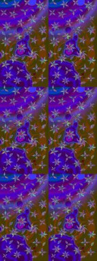 Raster illüstrasyonu. Bahar çiçekleriyle güzel bir çiçek deseni çizmişsin. Güzel kumaş deseni.