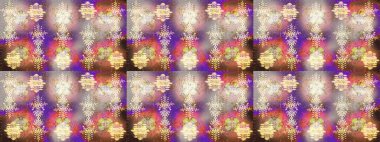 Yuvarlak raster kar tanesi. Raster illüstrasyonu. Soyut kış bej, nötr ve kahverengi süs. Renkli arka planda izole tatlı kar taneleri. Güzel kar tanesi..