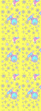 Davetiye ve kartpostal tasarımı için dekoratif çiçek unsurları. Poster ya da kapak için arka plan. Yapraklı çizim şekli. Tekstil için figür. Sevimli zarif çiçekler Raster illüstrasyonu.