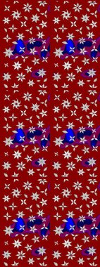 Çiçek ve yapraklı çiçek deseni. Raster illüstrasyonu. Küçük çiçekli şirin desen.